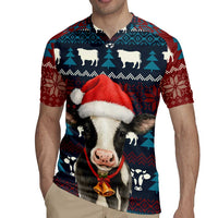 Lovely Cow Christmas Rugby Jersey Xmas Holiday Patterns - Wonder Print Shop