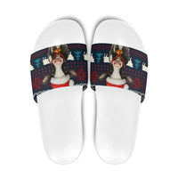 Lovely Cow Christmas Slide Sandals Xmas Holiday Patterns - Wonder Print Shop