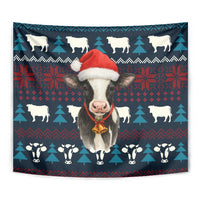 Lovely Cow Christmas Tapestry Xmas Holiday Patterns - Wonder Print Shop