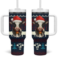 Lovely Cow Christmas Tumbler With Handle Xmas Holiday Patterns - Wonder Print Shop