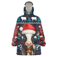Lovely Cow Christmas Wearable Blanket Hoodie Xmas Holiday Patterns - Wonder Print Shop