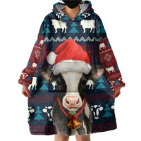 Lovely Cow Christmas Wearable Blanket Hoodie Xmas Holiday Patterns - Wonder Print Shop