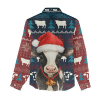 Lovely Cow Christmas Women Casual Shirt Xmas Holiday Patterns - Wonder Print Shop