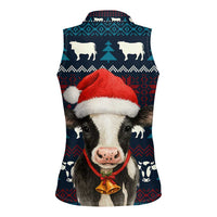 Lovely Cow Christmas Women Sleeveless Polo Shirt Xmas Holiday Patterns - Wonder Print Shop