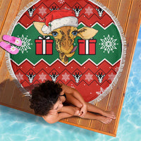 Lovely Giraffe Christmas Beach Blanket Xmas Holiday Patterns - Wonder Print Shop