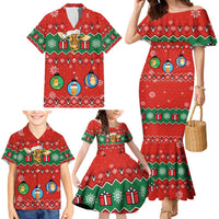Lovely Giraffe Christmas Family Matching Mermaid Dress and Hawaiian Shirt Xmas Holiday Patterns - Wonder Print Shop