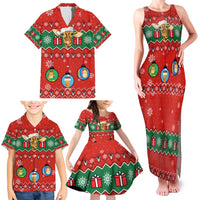 Lovely Giraffe Christmas Family Matching Tank Maxi Dress and Hawaiian Shirt Xmas Holiday Patterns - Wonder Print Shop