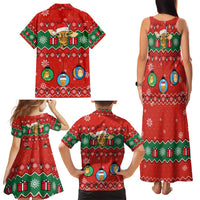 Lovely Giraffe Christmas Family Matching Tank Maxi Dress and Hawaiian Shirt Xmas Holiday Patterns - Wonder Print Shop