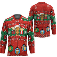 Lovely Giraffe Christmas Hockey Jersey Xmas Holiday Patterns - Wonder Print Shop