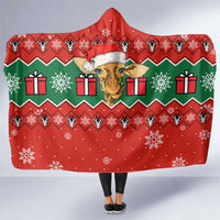 Lovely Giraffe Christmas Hooded Blanket Xmas Holiday Patterns - Wonder Print Shop