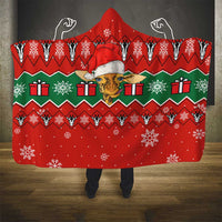 Lovely Giraffe Christmas Hooded Blanket Xmas Holiday Patterns - Wonder Print Shop