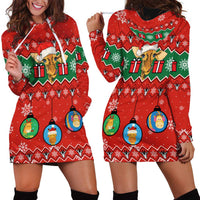 Lovely Giraffe Christmas Hoodie Dress Xmas Holiday Patterns - Wonder Print Shop