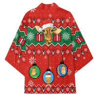 Lovely Giraffe Christmas Kimono Xmas Holiday Patterns - Wonder Print Shop