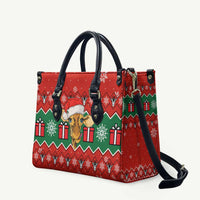 Lovely Giraffe Christmas Leather Bag Xmas Holiday Patterns - Wonder Print Shop