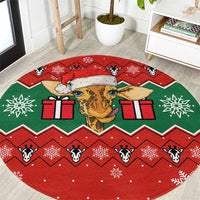 Lovely Giraffe Christmas Round Carpet Xmas Holiday Patterns - Wonder Print Shop