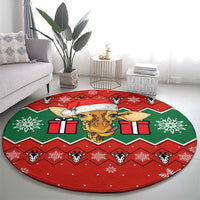 Lovely Giraffe Christmas Round Carpet Xmas Holiday Patterns - Wonder Print Shop