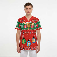 Lovely Giraffe Christmas Scrub Top Xmas Holiday Patterns - Wonder Print Shop