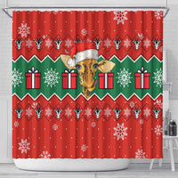 Lovely Giraffe Christmas Shower Curtain Xmas Holiday Patterns - Wonder Print Shop
