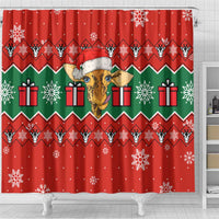 Lovely Giraffe Christmas Shower Curtain Xmas Holiday Patterns - Wonder Print Shop
