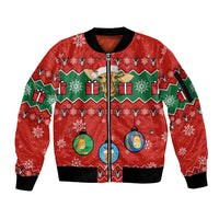 Lovely Giraffe Christmas Sleeve Zip Bomber Jacket Xmas Holiday Patterns - Wonder Print Shop