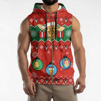 Lovely Giraffe Christmas Sleeveless Zip Hoodie Xmas Holiday Patterns - Wonder Print Shop