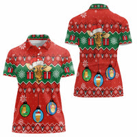 Lovely Giraffe Christmas Women Polo Shirt Xmas Holiday Patterns - Wonder Print Shop