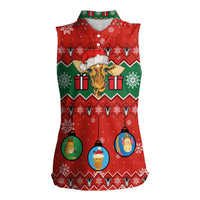 Lovely Giraffe Christmas Women Sleeveless Polo Shirt Xmas Holiday Patterns - Wonder Print Shop