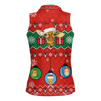 Lovely Giraffe Christmas Women Sleeveless Polo Shirt Xmas Holiday Patterns - Wonder Print Shop