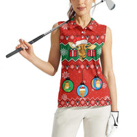 Lovely Giraffe Christmas Women Sleeveless Polo Shirt Xmas Holiday Patterns - Wonder Print Shop