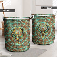 Horus Eye of Ra Laundry Basket Golden Falcon Ancient Egyptian Symbol in Futuristic
