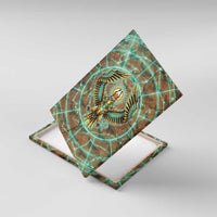 Horus Eye of Ra Canvas Wall Art Golden Falcon Ancient Egyptian Symbol in Futuristic