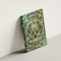 Horus Eye of Ra Canvas Wall Art Golden Falcon Ancient Egyptian Symbol in Futuristic