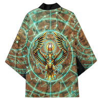 Horus Eye of Ra Kimono Golden Falcon Ancient Egyptian Symbol in Futuristic