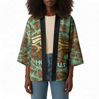 Horus Eye of Ra Kimono Golden Falcon Ancient Egyptian Symbol in Futuristic