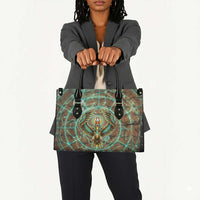 Horus Eye of Ra Leather Bag Golden Falcon Ancient Egyptian Symbol in Futuristic