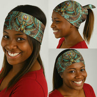 Horus Eye of Ra Neck Gaiter Golden Falcon Ancient Egyptian Symbol in Futuristic