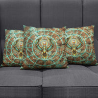 Horus Eye of Ra Pillow Cover Golden Falcon Ancient Egyptian Symbol in Futuristic