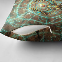 Horus Eye of Ra Pillow Cover Golden Falcon Ancient Egyptian Symbol in Futuristic