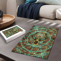 Horus Eye of Ra Puzzle Golden Falcon Ancient Egyptian Symbol in Futuristic