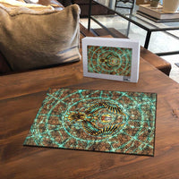 Horus Eye of Ra Puzzle Golden Falcon Ancient Egyptian Symbol in Futuristic