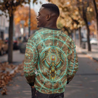 Horus Eye of Ra Sweatshirt Golden Falcon Ancient Egyptian Symbol in Futuristic