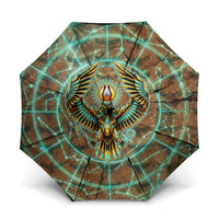 Horus Eye of Ra Umbrella Golden Falcon Ancient Egyptian Symbol in Futuristic