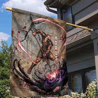 Horus Behdety Warrior Garden Flag with Falcon Mask and Spear Ancient Egyptian Combat