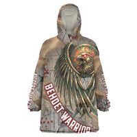 Horus Behdety Warrior Kid Wearable Blanket Hoodie with Falcon Mask and Spear Ancient Egyptian Combat