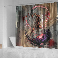 Horus Behdety Warrior Shower Curtain with Falcon Mask and Spear Ancient Egyptian Combat
