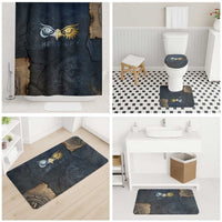 Heru-Ur Falcon Eyes Bathroom Set Solar Disk Ancient Egyptian Mythology in Dark Stone