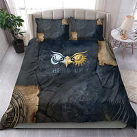 Heru-Ur Falcon Eyes Bedding Set Solar Disk Ancient Egyptian Mythology in Dark Stone