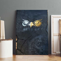 Heru-Ur Falcon Eyes Canvas Wall Art Solar Disk Ancient Egyptian Mythology in Dark Stone
