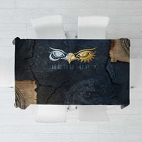 Heru-Ur Falcon Eyes Tablecloth Solar Disk Ancient Egyptian Mythology in Dark Stone