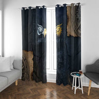 Heru-Ur Falcon Eyes Window Curtain Solar Disk Ancient Egyptian Mythology in Dark Stone